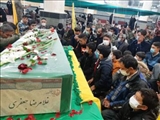 مراسم وداع با شهید مدافع حرم در پیشوا برگزار شد