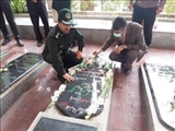 گلباران مزار شهید عملیات مرصاد «علی تاجیک» در سالروز عروج شهید